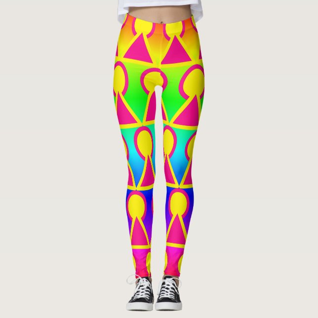 Colourful All-Over-Print Leggings (Front)