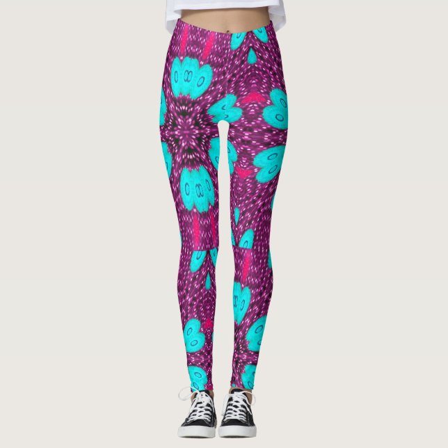 Colourful All-Over-Print Leggings (Front)