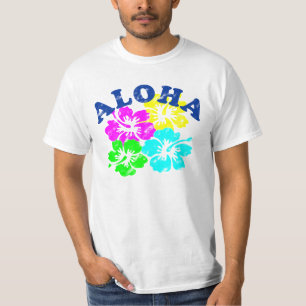Colourful Aloha Vintage T-Shirt Hawaiian Flowers