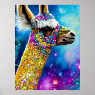 Colourful Alpaca Poster