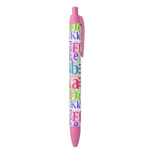 Colourful alphabet black ink pen