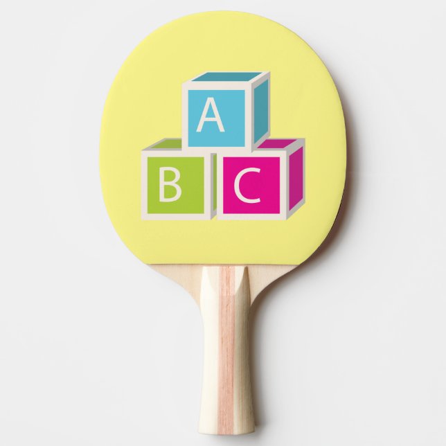 Colourful Alphabet blocks Ping Pong Paddle (Front)