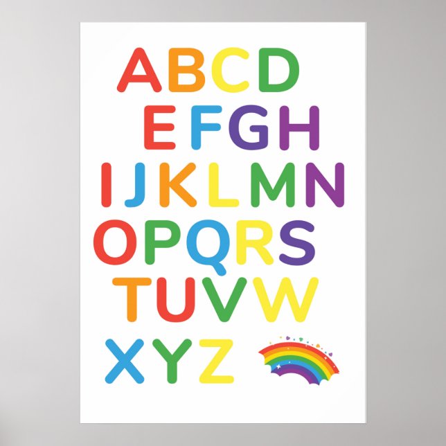 Colourful Alphabet Educational Poster (Front)