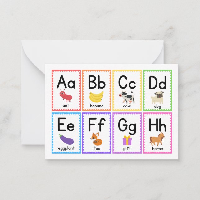 Colourful Alphabet Flash Cards for Curious Little  (Front)