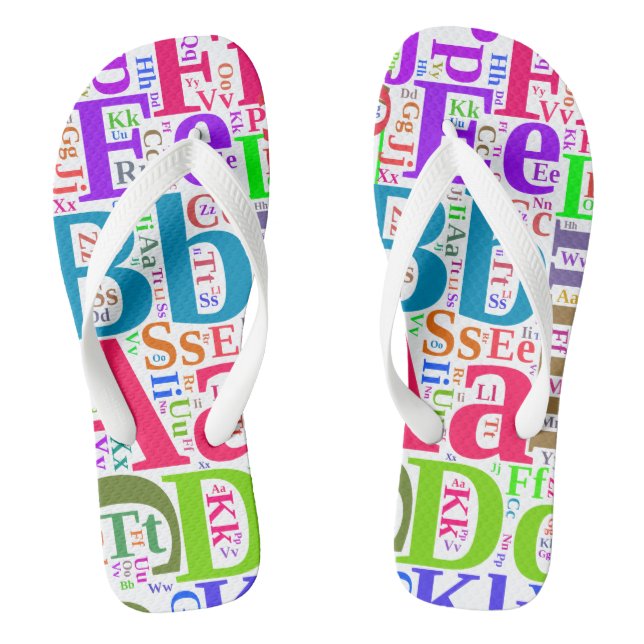 Colourful alphabet flip flops (Footbed)