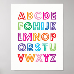 Colourful Alphabet kids poster