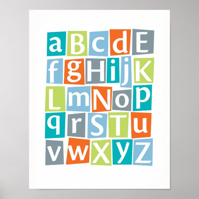 Colourful Alphabet kids poster (Front)