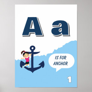 Colourful Alphabet Learning Poster Letter A