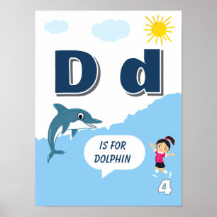 Colourful Alphabet Learning Poster Letter D