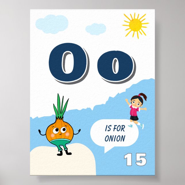 Colourful Alphabet Learning Poster Letter O (Front)