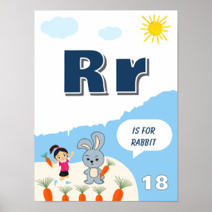 Colourful Alphabet Learning Poster Letter R