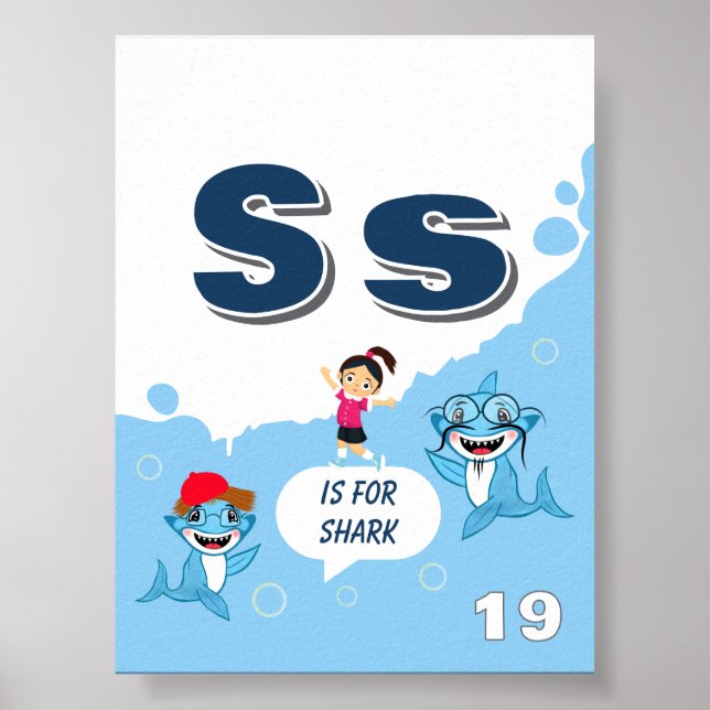 Colourful Alphabet Learning Poster Letter S (Front)