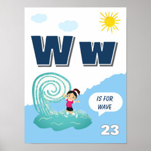 Colourful Alphabet Learning Poster Letter W