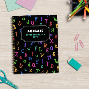Colourful Alphabet Pattern Back to School  Notebook