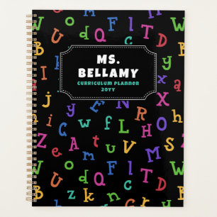 Colourful Alphabet Pattern Teacher Student Planner