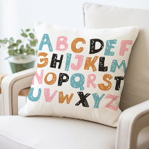 Colourful Alphabet Pillow, ABC Pillow