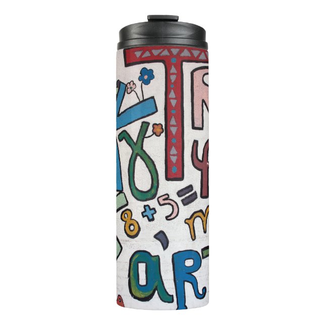 Colourful Alphabet Thermal Tumbler (Front)