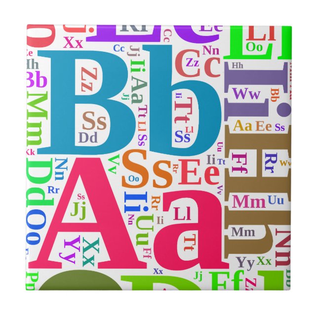 Colourful alphabet tile (Front)