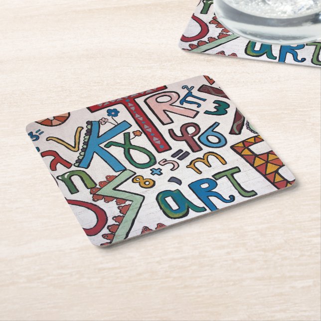 Colourful Alphabets Paper Coaster (Angled)
