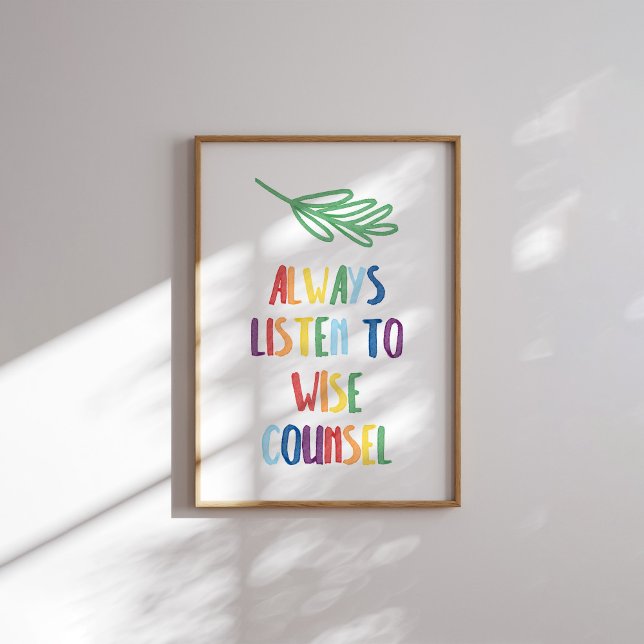 Colourful always listen to wise poster (Creator Uploaded)