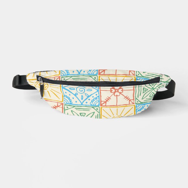 Colourful Amalfi style tile seamless pattern Bum Bags (Front)