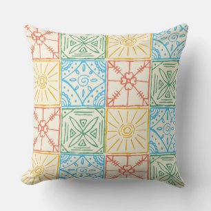 Colourful Amalfi style tile seamless pattern Cushion