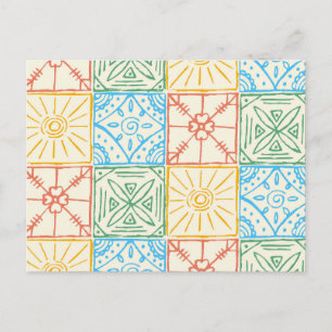 Colourful Amalfi style tile seamless pattern Holiday Postcard