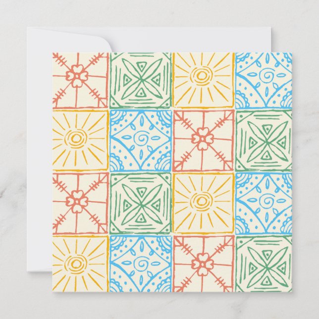 Colourful Amalfi style tile seamless pattern Invitation (Front)