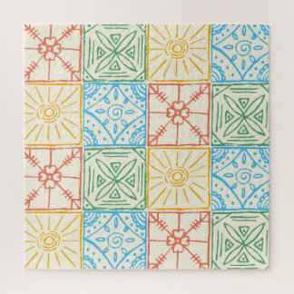 Colourful Amalfi style tile seamless pattern Jigsaw Puzzle