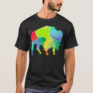 Colourful American Bison Wildlife Animal Buffalo T-Shirt