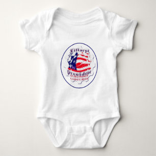 Colourful American Flag Colours Hillary for USA Pr Baby Bodysuit