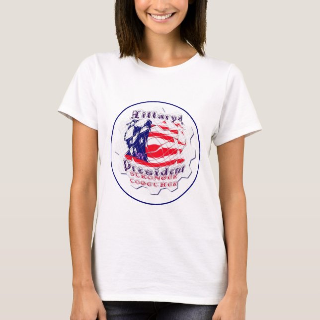 Colourful American Flag Colours Hillary for USA Pr T-Shirt (Front)