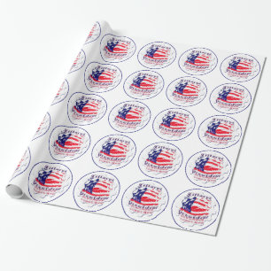 Colourful American Flag Colours Hillary for USA Pr Wrapping Paper