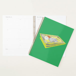 Colourful American Money Cash and Coins  Planner