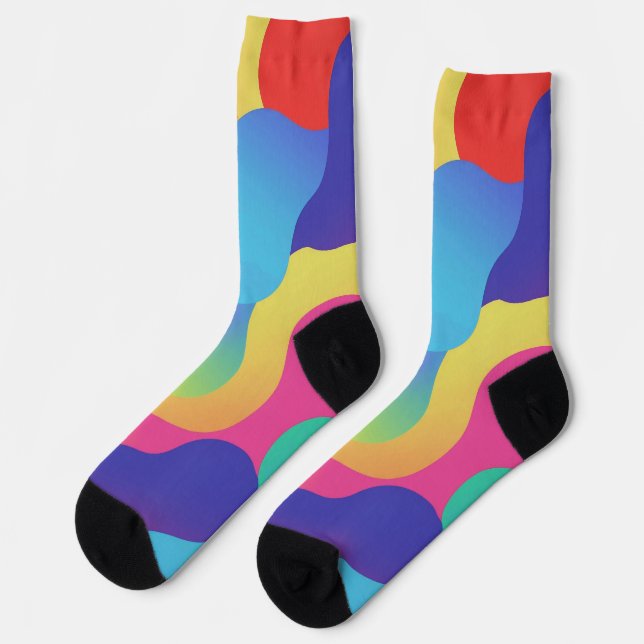 Colourful Amorphous Shapes Socks (Left)