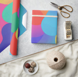 Colourful Amorphous Shapes wallpaper Wrapping Paper