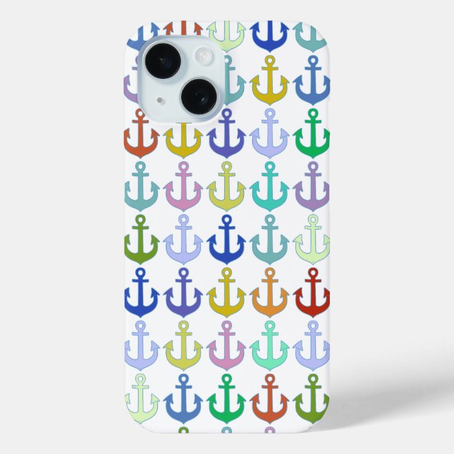 colourful anchor pattern navy design Case-Mate iPhone case (Back)