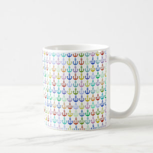 colourful anchor pattern navy design coffee mug