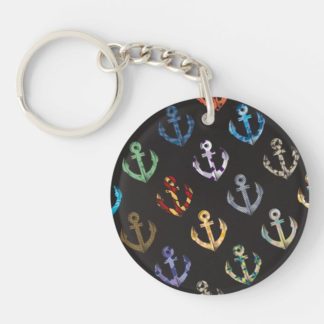 Colourful Anchors Key Ring (Front)