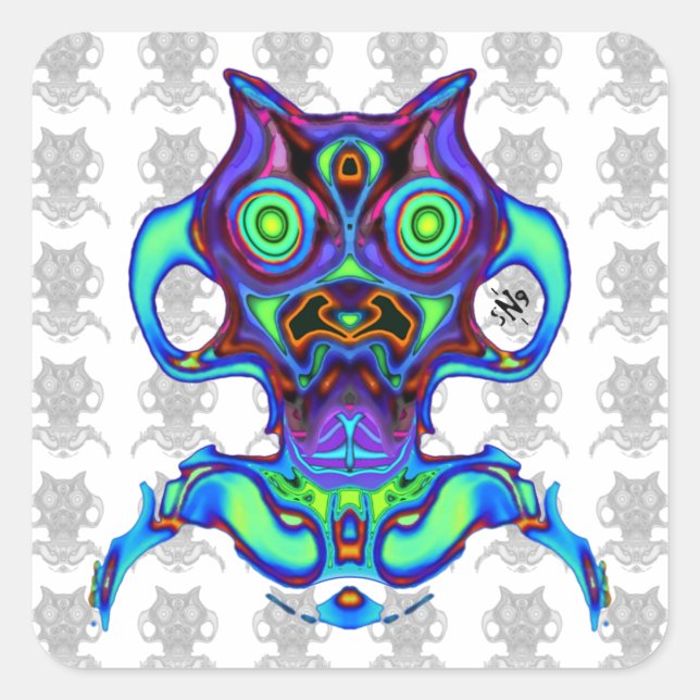 Colourful ancient space idol v3 square sticker (Front)