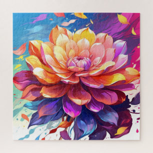 Colourful and abstract flower jigsaw puzzle