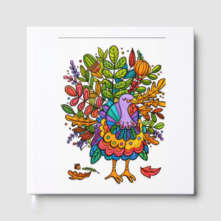 Colourful and amazing funny turkey styled guest book