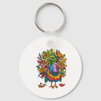 Colourful and amazing funny turkey styled key ring