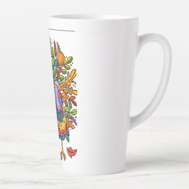 Colourful and amazing funny turkey styled latte mug (Right)