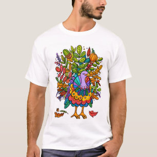Colourful and amazing funny turkey styled T-Shirt