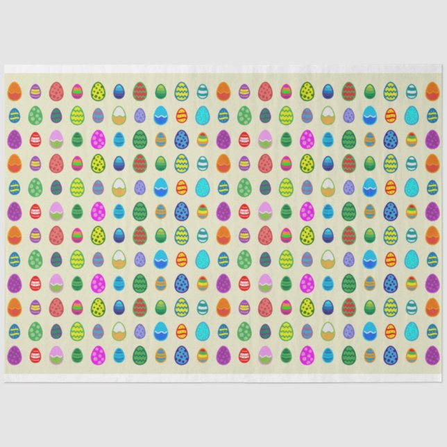 Colourful and beautiful Easter egg pattern Tissue Paper (Front)