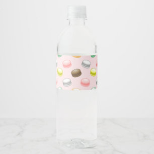 Colourful and Beautiful Macarons Water Bottle Label