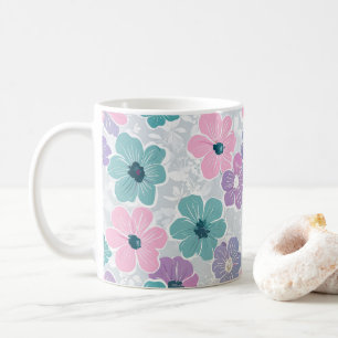 Colourful and beautiful spring flower print cerami coffee mug
