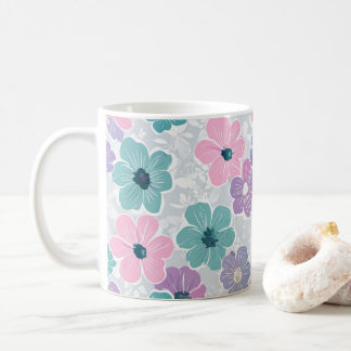 Colourful and beautiful spring flower print cerami coffee mug