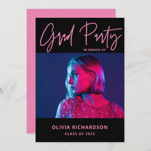 Colourful and Bold   Photo Class of 2023 Grad Part Invitation